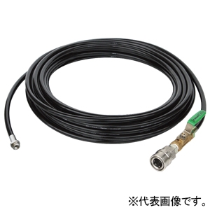 アサダ 1/4''N洗管ホース ねじ式 SUSワンタッチカプラ コック有 長さ15m HD03428