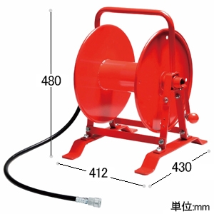アサダ ホースリール 高圧ホース・洗管ホース用 SUSワンタッチカプラ 巻取可能ホース長さ40m ホースリール 高圧ホース・洗管ホース用 SUSワンタッチカプラ 巻取可能ホース長さ40m HD03020 画像2