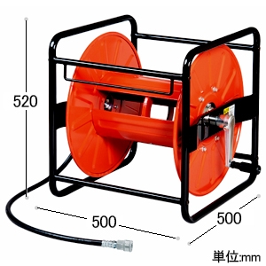 アサダ ホースリール 高圧ホース・洗管ホース用 SUSワンタッチカプラ 巻取可能ホース長さ60m ホースリール 高圧ホース・洗管ホース用 SUSワンタッチカプラ 巻取可能ホース長さ60m HD03294 画像2
