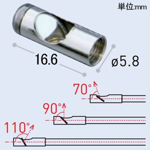 アサダ 側視ミラー カメラヘッド外径φ5.5mm用 視野角70° 側視ミラー カメラヘッド外径φ5.5mm用 視野角70° TH802 画像2