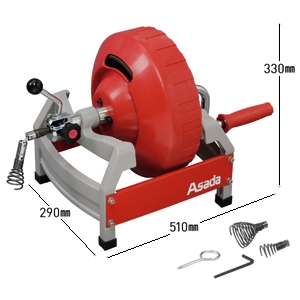 アサダ 排水管清掃機 ≪ドレンクリーナH150≫ ワイヤ無し仕様 清掃能力φ20〜100mm ヘッド交換可 排水管清掃機 ≪ドレンクリーナH150≫ ワイヤ無し仕様 清掃能力φ20〜100mm ヘッド交換可 DH150W 画像2