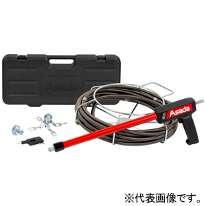 アサダ 排水管清掃器 ドレンクリーナ突破ガン ワイヤ9本セット 清掃能力φ50〜100mm ヘッド交換可 TG118