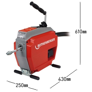 アサダ 排水管清掃機 ≪ドレンクリーナR600E≫ φ22mmワイヤ仕様 バッテリ式 清掃能力φ40〜150mm 3段階変速 ヘッド交換可 排水管清掃機 ≪ドレンクリーナR600E≫ φ22mmワイヤ仕様 バッテリ式 清掃能力φ40〜150mm 3段階変速 ヘッド交換可 R72605 画像2