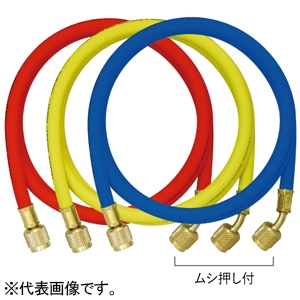 アサダ 1/4"チャージングホースプラスⅡ 長さ30cm ムシ押し付 青 Y21212