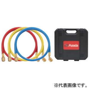 アサダ ボールバルブADマニホールドキット 対応冷媒R12・R22・R502 ゲージ径φ80mm ホース長さ92cm ボールバルブADマニホールドキット 対応冷媒R12・R22・R502 ゲージ径φ80mm ホース長さ92cm AM110C 画像2