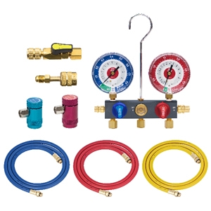 アサダ HFO1234yfマニホールドキット ボールバルブ式 対応冷媒HFO1234yf ホース長さ150cm HFO1234yfマニホールドキット ボールバルブ式 対応冷媒HFO1234yf ホース長さ150cm ES615