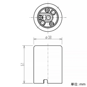 東西電気産業 高一体式ソケット 口金E26 絶縁ファイバー付 高一体式ソケット 口金E26 絶縁ファイバー付 TS-321L-E26 画像2