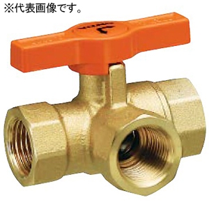 オンダ製作所 三方(T型)ボールバルブ Tハンドル Rcねじ×Rcねじ×Rcねじ A呼称呼び径25・B呼称呼び径1 最小内径20mm T-T25