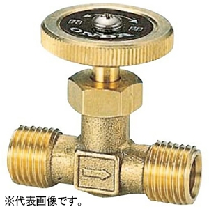 オンダ製作所 ストレートミニチュアバルブ IN側φ8銅管用(R1/4ねじ)×OUT側φ8銅管用(R1/4ねじ) 黄銅ハンドル 付属品付 OMV-751-3