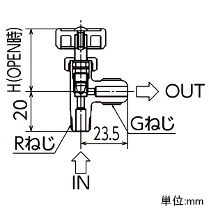 オンダ製作所 アングルミニチュアバルブ IN側R1/8ねじ×OUT側Rフレアー(G1/4ねじ) 樹脂ハンドル アングルミニチュアバルブ IN側R1/8ねじ×OUT側Rフレアー(G1/4ねじ) 樹脂ハンドル OMV-680-1 画像2