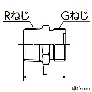 オンダ製作所 ニップル 呼び径R1/2×G1/2 寸法L28mm ニップル 呼び径R1/2×G1/2 寸法L28mm OS-003MK 画像2