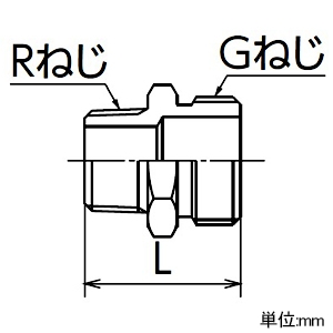 オンダ製作所 異径ニップル 呼び径R1/2×G1/4 寸法L33mm 異径ニップル 呼び径R1/2×G1/4 寸法L33mm OS-019M 画像2