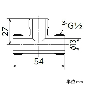 オンダ製作所 外フレキ用チーズ 呼び径G1/2 メッキ付 外フレキ用チーズ 呼び径G1/2 メッキ付 SR-365M 画像2