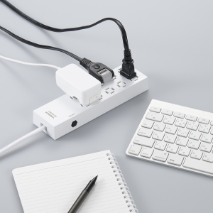 ヤザワ コンセント革命タップ10個口ブレーカー付 白 2m  H5B1002WH 画像2