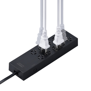 ヤザワ コンセント革命タップ10個口ブレーカー付 黒 2m  H5B1002BK 画像3