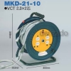 日動工業 分岐リール 屋内型 MKDシリーズ・電源用 アース無/先端防水プラグ付 コンセント数:15A×4 長さ21m VCT2.0×2 支線VCTF1.25×2 分岐数10 MKD-21-10