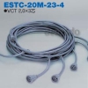 日動工業 分岐リール 屋内型 分岐ケーブル 電源専用 20mタイプ アース付/両端末防水コネクター付 VCT2.0×3 支線VCT2.0×3 分岐数4 間隔5m ESTC-20M-23-4