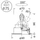 山田照明 【生産完了品】ダウンライト 取付穴φ75mm 埋込高96mm 電球(GU5.3口金)別売・トランス別売 ダウンライト 取付穴φ75mm 埋込高96mm 電球(GU5.3口金)別売・トランス別売 DD-3100 画像2
