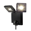 OPTEX 【生産完了品】LEDセンサーライト ON/OFF・2灯タイプ ブラック LED白色(クールホワイト) LA-22LED(BL)