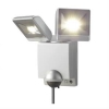 OPTEX 【生産完了品】LEDセンサーライト ON/OFF・2灯タイプ シルバー LED白色(クールホワイト) LA-22LED(S)