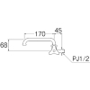 SANEI 【販売終了】横形自在水栓 パイプ長さ:170mm 呼び:13 横形自在水栓 パイプ長さ:170mm 呼び:13 A20J-13 画像2