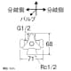 SANEI 分岐バルブ 共用形 ストレート型 呼び:13 分岐バルブ 共用形 ストレート型 呼び:13 B4110-13 画像2