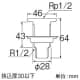 三栄水栓製作所 ユニット取出し金具 パッキン付 挟込厚30mm以下 ネジサイズ:Rp1/2×R1/2 ユニット取出し金具 パッキン付 挟込厚30mm以下 ネジサイズ:Rp1/2×R1/2 T2251-13X60 画像2