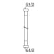 三栄水栓製作所 【生産完了品】ナット付ホース 13×500mm 呼び13(G1/2めねじ)  PT16-13X500 画像2