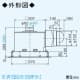 三菱 【生産完了品】ダクト用換気扇 天井埋込形 消音・大風量形 フルフラットインテリアタイプ 居間・事務所・店舗用 接続パイプφ150mm 埋込寸法:385mm角  VD-18ZNP10-Z 画像2