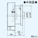 三菱 パイプ用ファン 人感センサータイプ 角形格子グリル トイレ・洗面所用 接続パイプφ150mm パイプ用ファン 人感センサータイプ 角形格子グリル トイレ・洗面所用 接続パイプφ150mm V-12PALD8 画像3