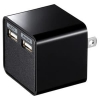 サンワサプライ 【生産完了品】USB充電器 自動判別機能対応ポート搭載 合計3.4A USB2ポート ブラック ACA-IP39BK