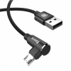 電材堂 【販売終了】USBケーブル エルボタイプ MicroUSB〜Type-A 長さ2m ブラック DCAMMVPB01