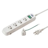 サンワサプライ 【生産完了品】一括集中スイッチ付電源タップ 3P・4個口 抜け止めタイプ ブレーカー内蔵 3P→2P変換アダプタ付 3m TAP-3405