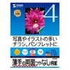 サンワサプライ 【生産完了品】インクジェット用印刷紙 A4サイズ つやなしマット・薄手タイプ スーパーファイングレード 両面印刷 20枚入 JP-ERV4NA4N