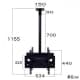 スタープラチナ TVセッターハング ミドルパイプ M/Lサイズ 両面吊りタイプ W534×H1155mm×D214mm 角度調節機能付 スチール製 TVセッターハング ミドルパイプ M/Lサイズ 両面吊りタイプ W534×H1155mm×D214mm 角度調節機能付 スチール製 TVSHGPS102MIDDLEMB 画像2