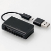 ELECOM スマホ・タブレット用USB2.0メモリリーダライタ USBポート付 2スロット 34メディア対応 スマホ・タブレット用USB2.0メモリリーダライタ USBポート付 2スロット 34メディア対応 MRS-MBH10BK 画像1