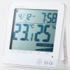 ELECOM 【生産完了品】壁掛けフック付デジタル温湿度計 熱中症・インフルエンザ警告アラーム機能付 壁掛けフック付デジタル温湿度計 熱中症・インフルエンザ警告アラーム機能付 OND-04WH 画像1