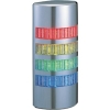 パトライト LED壁面取付積層信号灯 《シグナル・タワー ウォールマウント》 点灯/点滅/ブザータイプ 4段式(赤・黄・緑・青) クロムメッキ WE-402FB-RYGB