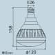 日動工業 【生産完了品】作業用LED投光器 バラストレス水銀灯250W相当 ワイドタイプ 高演色LED電球 エコビック25W 昼白色 口金E26 電線5m ポッキンプラグ 作業用LED投光器 バラストレス水銀灯250W相当 ワイドタイプ 高演色LED電球 エコビック25W 昼白色 口金E26 電線5m ポッキンプラグ ATL-E2505-50K 画像4