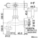 カクダイ 【販売終了】共用カップリング付き横水栓 首長カギ式 単水栓タイプ カギ付 共用カップリング付き横水栓 首長カギ式 単水栓タイプ カギ付 7031L 画像2