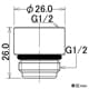 カクダイ 【販売終了】シャワーヘッド用アダプター 取付ネジG1/2 シャワーヘッド用アダプター 取付ネジG1/2 393-552 画像2