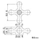カクダイ 【販売終了】クロスハンドル 旧JIS規格準拠品用 アダプター付 HOT・COLDポイント各1個入 クロスハンドル 旧JIS規格準拠品用 アダプター付 HOT・COLDポイント各1個入 7940 画像2