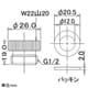 カクダイ 【販売終了】泡沫変換アダプター W22山20外ネジ→G1/2ネジ パッキン付 泡沫変換アダプター W22山20外ネジ→G1/2ネジ パッキン付 791-415 画像2