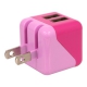藤本電業 AC充電器 《COLOCORO》 USB2ポート 最大合計2.1A ピンク&ライトピンク AC充電器 《COLOCORO》 USB2ポート 最大合計2.1A ピンク&ライトピンク CA-04PK/LPK 画像2