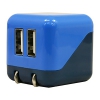 藤本電業 【生産完了品】AC充電器 《COLOCORO》 USB2ポート 最大合計2.1A ライトブルー&ブルー CA-04LBL/BL