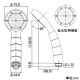 カクダイ 【販売終了】ラケットシャワーUG 大型噴板タイプ 低水圧対応 吐水穴外周φ56mm ユニバーサルグリップ・アダプター付 ペールホワイト ラケットシャワーUG 大型噴板タイプ 低水圧対応 吐水穴外周φ56mm ユニバーサルグリップ・アダプター付 ペールホワイト 356-310-PW 画像3