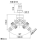 カクダイ 【販売終了】コックつき分岐ニップル 《RIZAL》 散水・屋外冷却用 コックつき分岐ニップル 《RIZAL》 散水・屋外冷却用 568-130 画像2