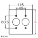 アメリカン電機 【生産完了品】埋込コンセント用プレート 引掛形・抜止形15A・20A用 2ヶ用ボックス用 φ35.5穴×2ヶ 新金属製 取付ねじピッチ60.5mm 埋込コンセント用プレート 引掛形・抜止形15A・20A用 2ヶ用ボックス用 φ35.5穴×2ヶ 新金属製 取付ねじピッチ60.5mm 141-1A 画像2