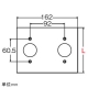 アメリカン電機 埋込コンセント用プレート 引掛形・抜止形15A・20A用 3ヶ用ボックス用 φ35.5穴×2ヶ 新金属製 取付ねじピッチ60.5mm 埋込コンセント用プレート 引掛形・抜止形15A・20A用 3ヶ用ボックス用 φ35.5穴×2ヶ 新金属製 取付ねじピッチ60.5mm 141-2A 画像2
