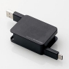 ELECOM 【生産完了品】USB2.0ケーブル 巻取りタイプ Standard-A/Type-C 長さ0.7m ブラック MPA-ACRL07BK